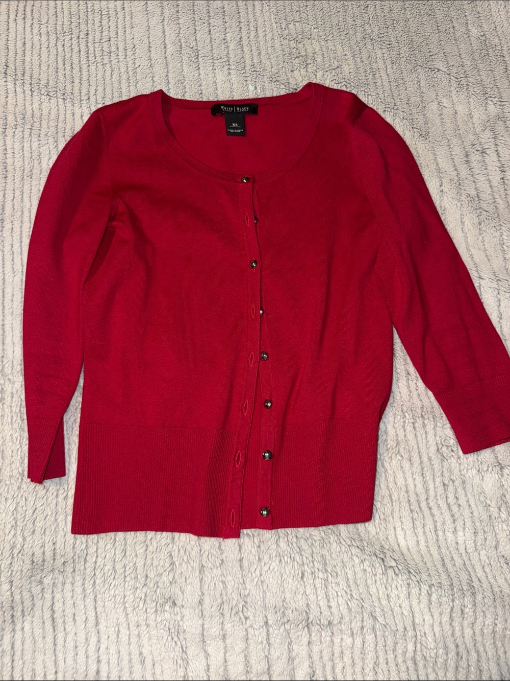 White House Black Market Red Women's Button-Front Cardigan